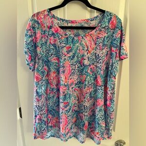Lilly Pulitzer Etta Scoop Neck Top XXL